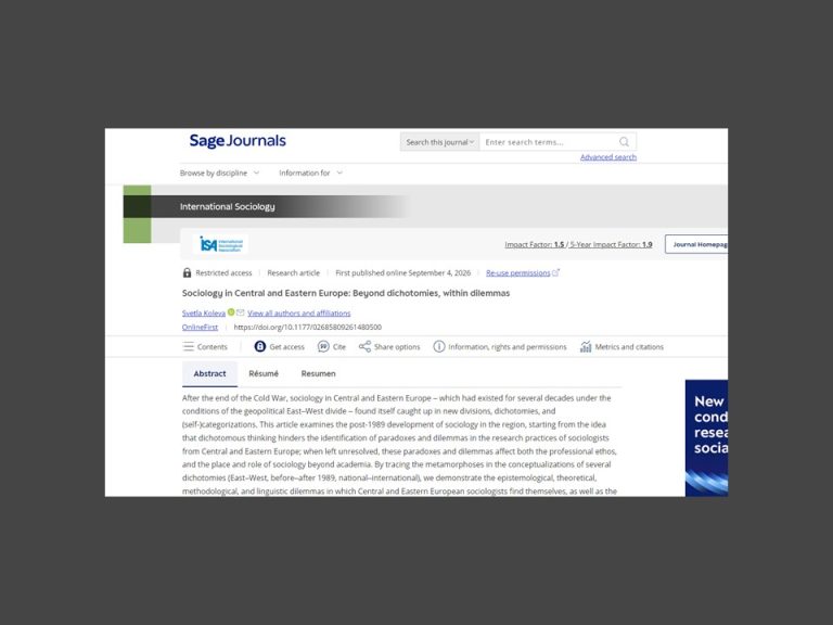 Sociology in Central and Eastern Europe